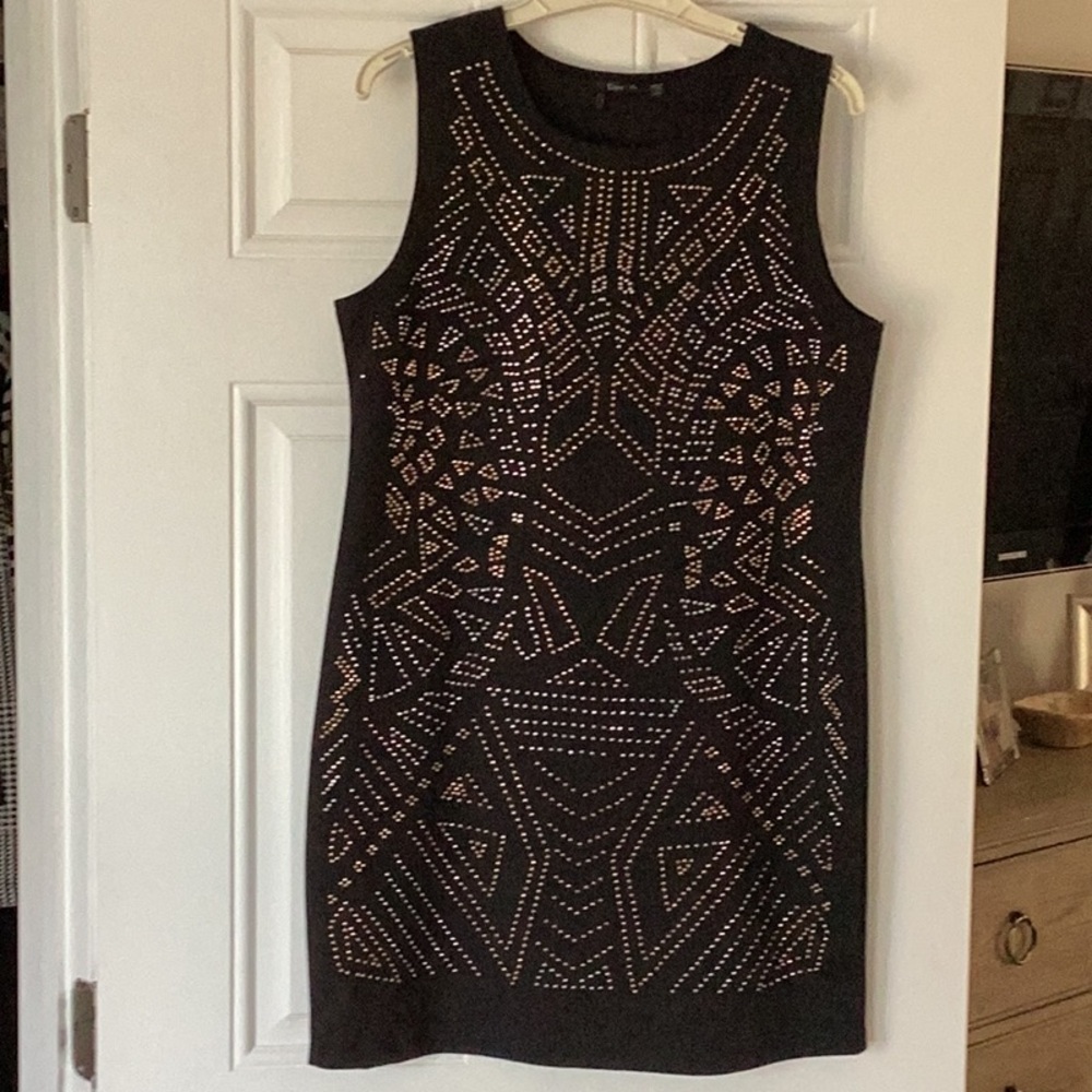 Studded Shift Mini Dress - image 1